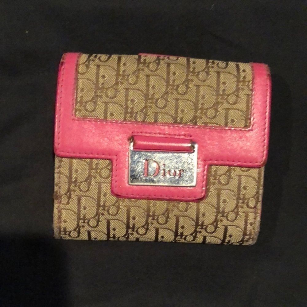 Dior Brown and Pink Compact Wallet